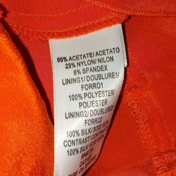 BCBGMAXAZRIA 2 tone orange tangerine tiered dress Sz XS - Picture 9 of 9